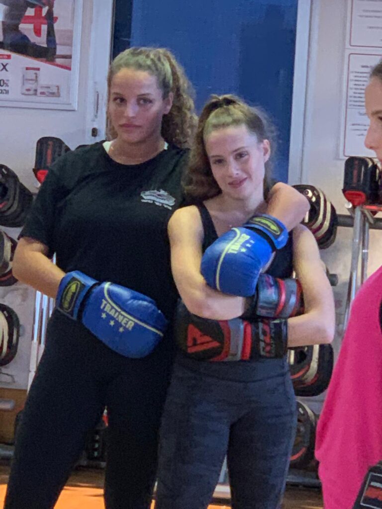 Ella and Lior kickboxing