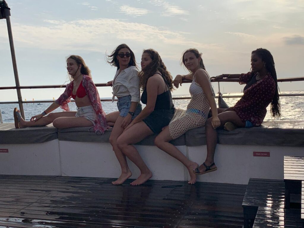 girls on boat